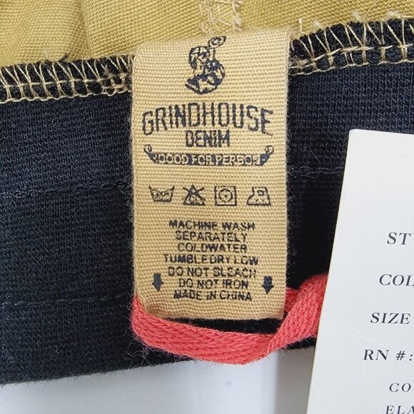 Grindhouse Denim Mens Cargo Shorts Size Large Tan Khaki Drawstring Waist Stretch - Picture 13 of 13